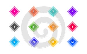 colorful bullet points element background with numerical digit