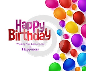 Colorful Bunch of Happy Birthday Balloons Background for Party