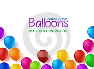 Colorful Bunch of Happy Birthday Balloons Vector Background