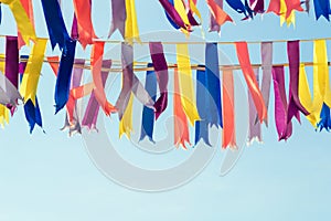 Colorful bunting party flags