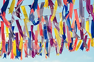 Colorful bunting party flags