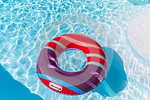 colorful buoy in a swimming pool in summer