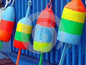 Colorful buoys at the dock