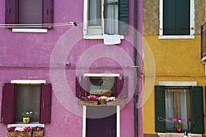 Colorful Burano Italy walls and windows