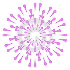 Colorful burst. Sky fire show. Firework icon