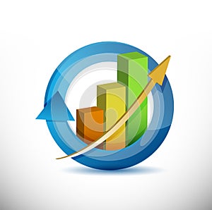 Colorful Business arrow cycle graph