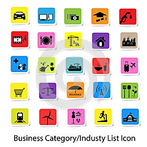 Colorful Business Category and Industry List Icon photo