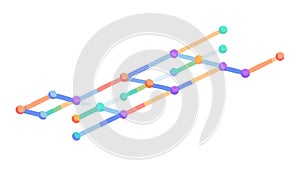 Colorful Business Line Graph: Dynamic Data Visualization Chart, vector design Generative AI