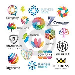 Colorful business logos