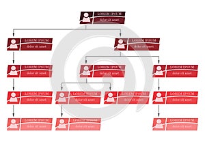 Colorful business structure concept, corporate organization chart scheme