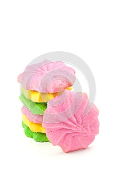 Colorful Butter Sugar Cookies On White