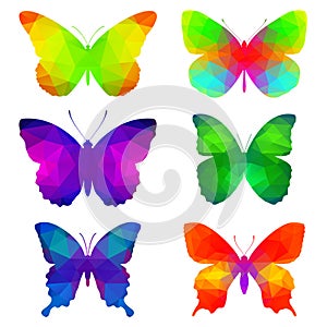 Colorful butterflies with triangular polygons