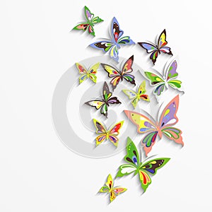 Colorful butterflies in the wave form design.