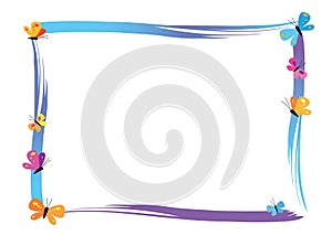 Colorful butterfly Border. Vector illustration. Eps available