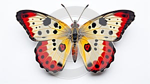 Colorful butterfly isolated on white. generated by AI tool. photo