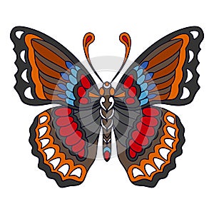 Colorful butterfly mandala arts isolated on white background photo