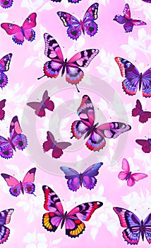 Colorful butterfly pattern illustration