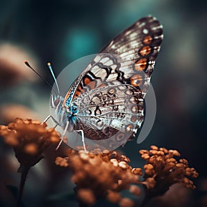 colorful butterfly perched on a flower photo