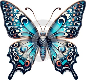 Colorful Butterfly Retro Vector Illustration