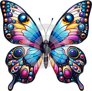 Colorful Butterfly Retro Vector Illustration