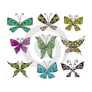 Colorful butterfly, set for your design