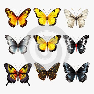 Colorful Butterfly Vector Transparent Background Png - Detailed And Realistic Design