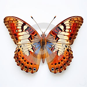 Colorful Butterfly On White Background: A Graflex Speed Graphic Inspired Artwork