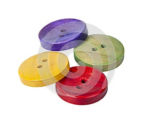 Colorful button for handmade sewing isolated on the white