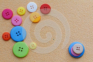 Colorful buttons with assorted size