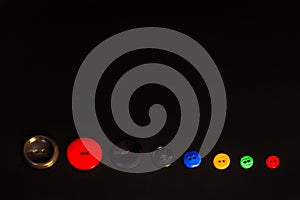 Colorful buttons on a black background