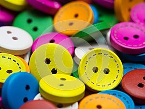 Colorful buttons closeup