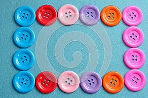 Colorful buttons forming a border