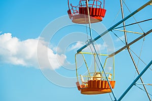 Colorful cabins of Ferris wheel