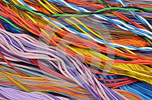 Colorful cable of computer and internet network