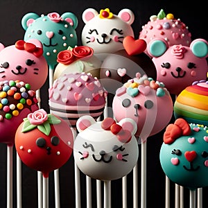 colorful cake pops
