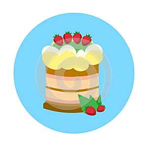 Colorful Cake Sweet Dessert Food Icon