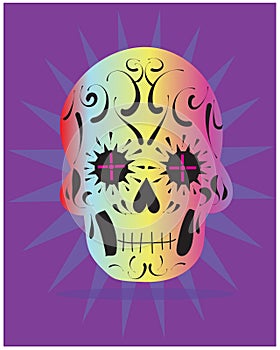 Colorful Calaverita - sugar skull  illustration