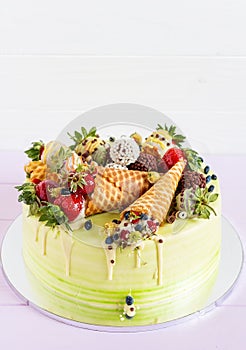 Colorful cale with summer fruit