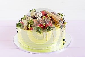 Colorful cale with summer fruit