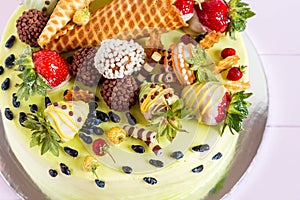 Colorful cale with summer fruit