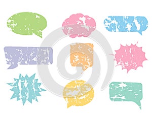 Colorful callout icons set isolated on white background