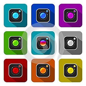 Colorful Camera Icons