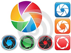 Colorful Camera shutter aperture symbol