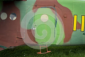 Colorful camouflage colours on a plane fuselage