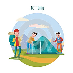 Colorful Camping And Backpacking Template photo