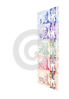 Colorful Canadian Dollar Bills in Various Denomination 3