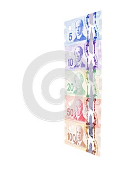 Colorful Canadian Dollar Bills in Various Denomination 3 photo