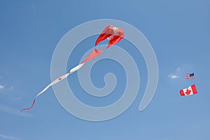 Colorful canadian kites flying blue skies colorful kites kites