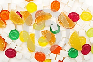 Colorful candies and jellies photo