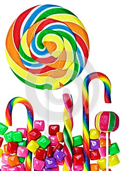 Colorful candies and sweets isolated